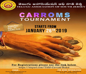 Carrom Board Tournament 2019 Telugu Association Of South Jersey